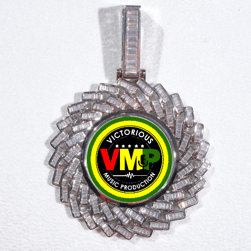 Large 3D Baguette Custom Picture Pendant