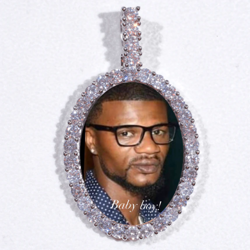 Large 3D Oval Custom Picture Pendant
