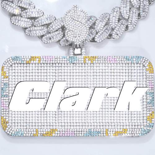 CUSTOM LETTER NECKLACE 3D COLORFUL SQUARE