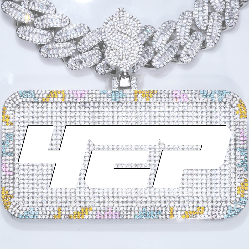 CUSTOM LETTER NECKLACE 3D COLORFUL SQUARE