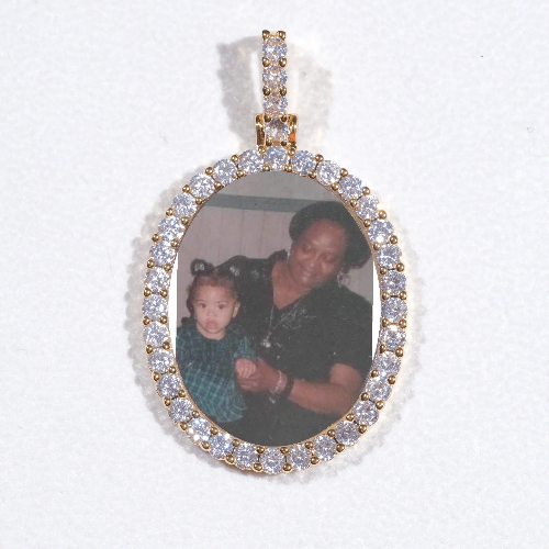 3D Oval Custom Picture Pendant