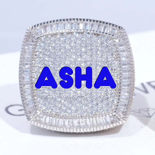 CUSTOM LETTER 3D ICED RING