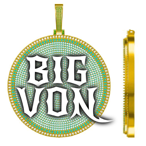 CUSTOM LETTER NECKLACE 3D BIG DISC