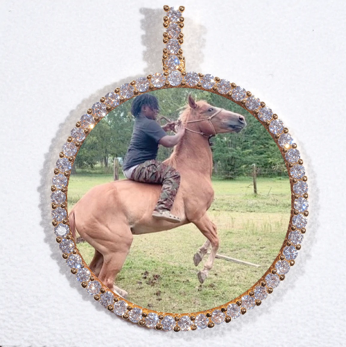 LARGE 3D CIRCLE CUSTOM PICTURE PENDANT