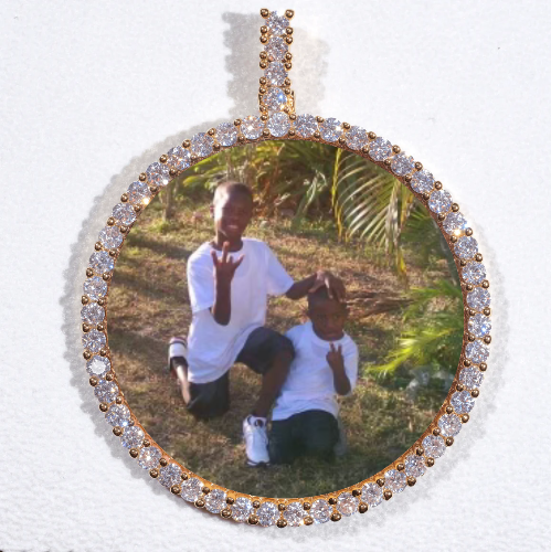 LARGE 3D CIRCLE CUSTOM PICTURE PENDANT