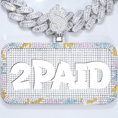 CUSTOM LETTER NECKLACE 3D COLORFUL SQUARE