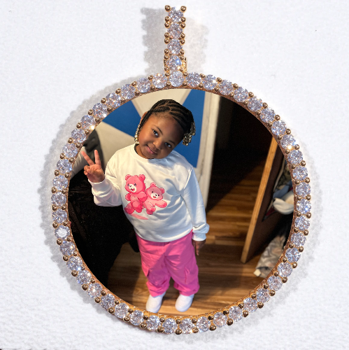 LARGE 3D CIRCLE CUSTOM PICTURE PENDANT