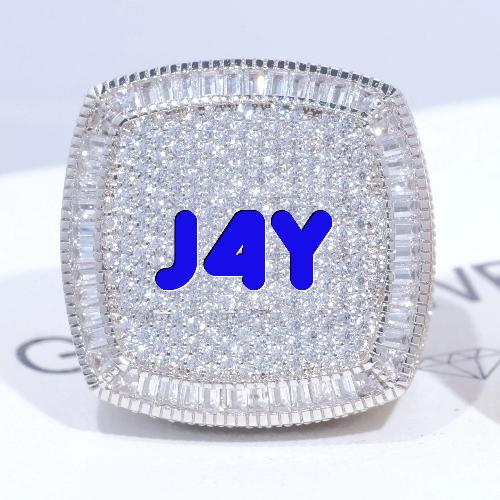 CUSTOM LETTER 3D ICED RING