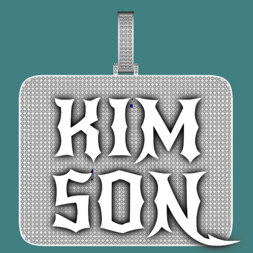 CUSTOM LETTER NECKLACE 3D BIG SQUARE