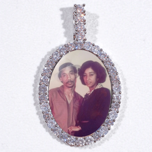 Large 3D Oval Custom Picture Pendant