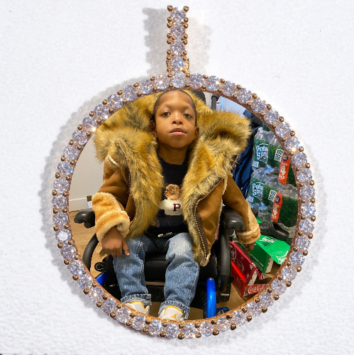 LARGE 3D CIRCLE CUSTOM PICTURE PENDANT