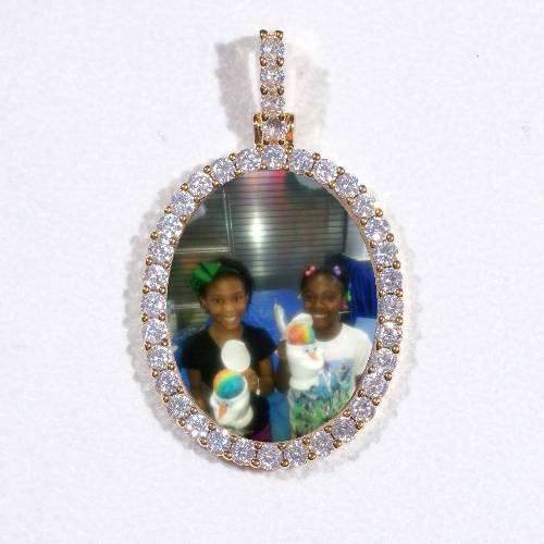 3D Oval Custom Picture Pendant