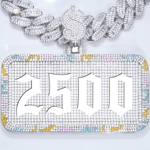 CUSTOM LETTER NECKLACE 3D COLORFUL SQUARE