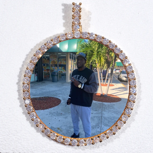LARGE 3D CIRCLE CUSTOM PICTURE PENDANT