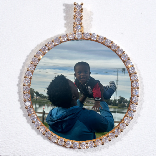 LARGE 3D CIRCLE CUSTOM PICTURE PENDANT
