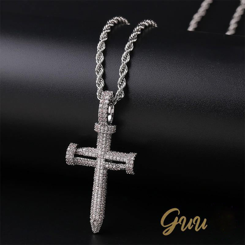 18K Gold-Plated AAA CZ Cross Pendant - The GUU Shop