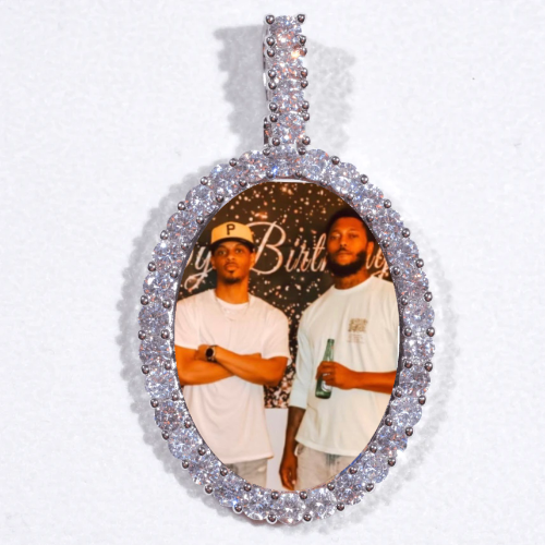 Large 3D Oval Custom Picture Pendant