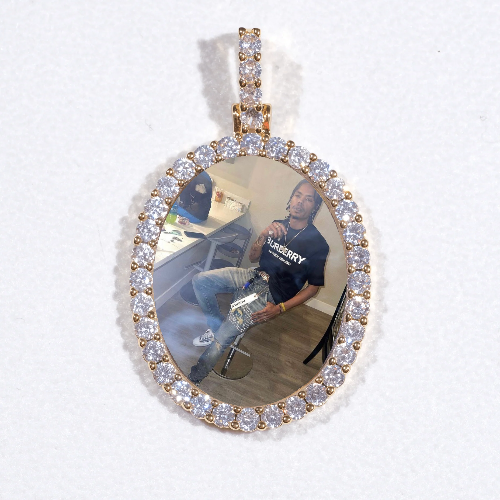 3D Oval Custom Picture Pendant