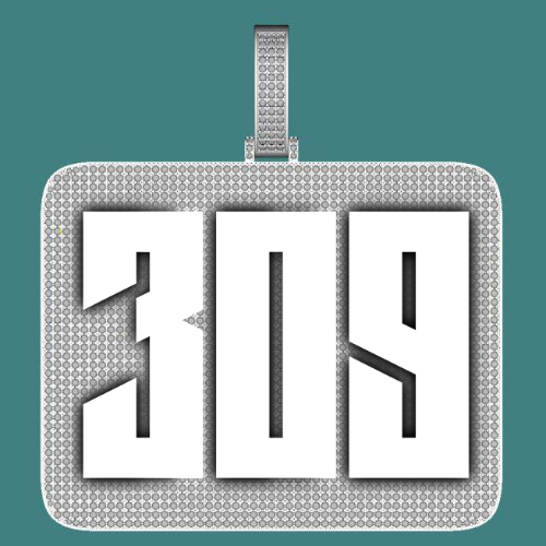 CUSTOM LETTER NECKLACE 3D BIG SQUARE