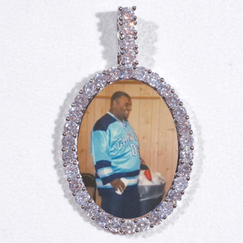 Large 3D Oval Custom Picture Pendant