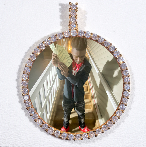 LARGE 3D CIRCLE CUSTOM PICTURE PENDANT