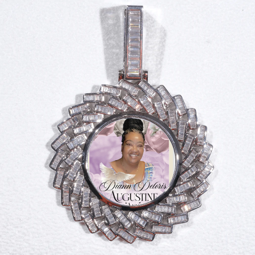 Large 3D Baguette Custom Picture Pendant
