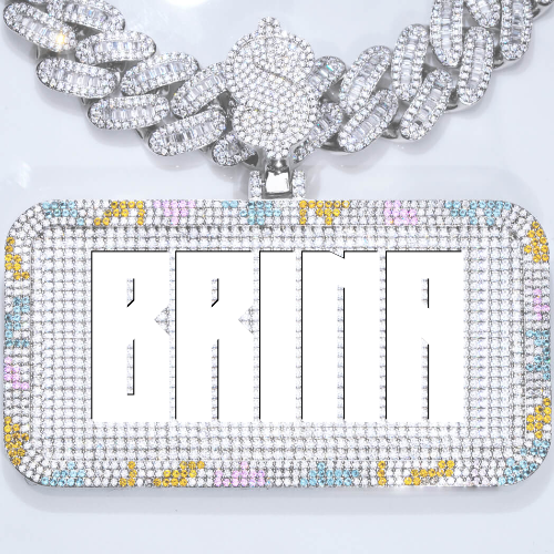 CUSTOM LETTER NECKLACE 3D COLORFUL SQUARE