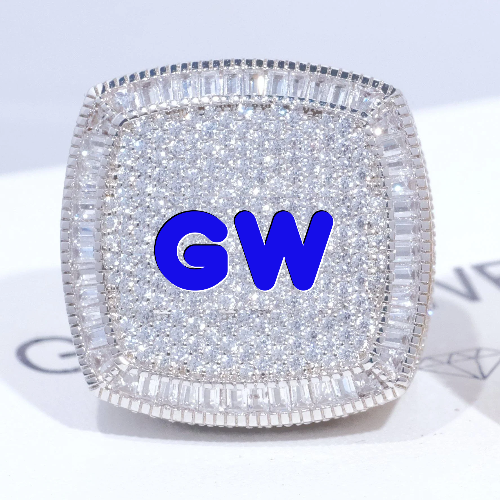CUSTOM LETTER 3D ICED RING