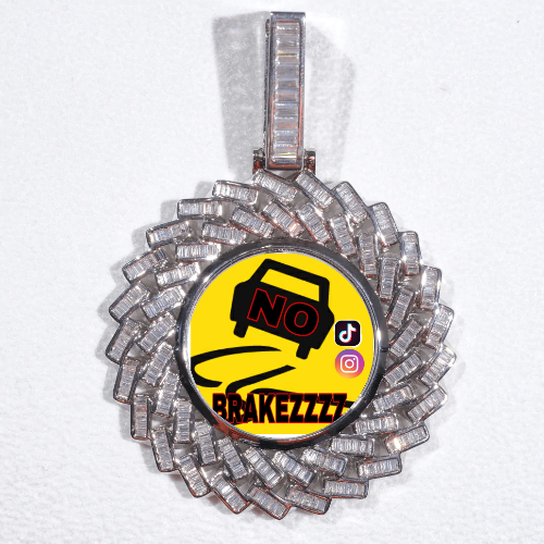 Large 3D Baguette Custom Picture Pendant