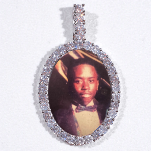 Large 3D Oval Custom Picture Pendant