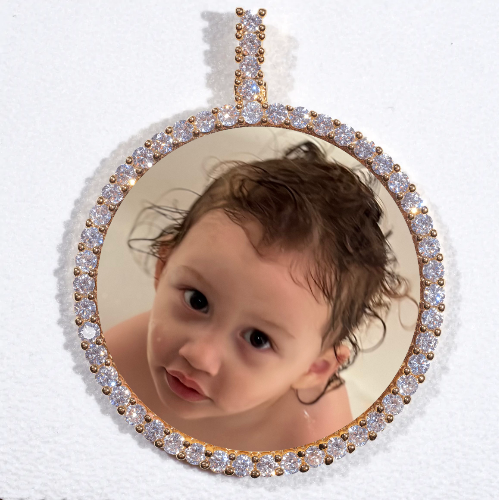 LARGE 3D CIRCLE CUSTOM PICTURE PENDANT