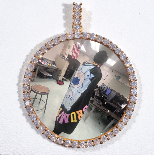 LARGE 3D CIRCLE CUSTOM PICTURE PENDANT