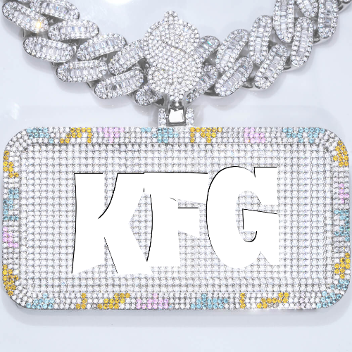CUSTOM LETTER NECKLACE 3D COLORFUL SQUARE