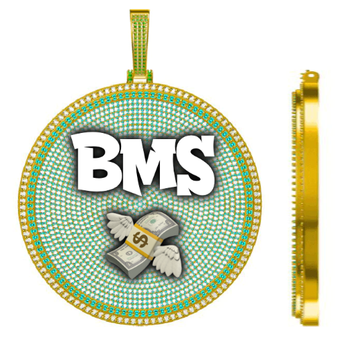 CUSTOM LETTER NECKLACE 3D BIG DISC