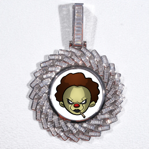 Large 3D Baguette Custom Picture Pendant