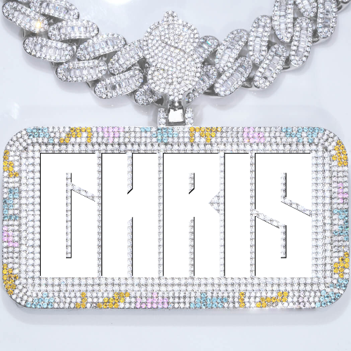 CUSTOM LETTER NECKLACE 3D COLORFUL SQUARE
