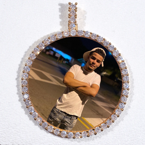 LARGE 3D CIRCLE CUSTOM PICTURE PENDANT