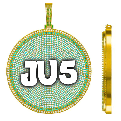 CUSTOM LETTER NECKLACE 3D BIG DISC