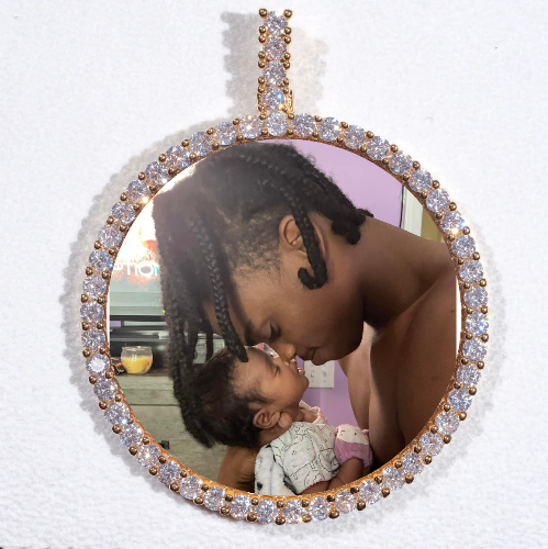 LARGE 3D CIRCLE CUSTOM PICTURE PENDANT