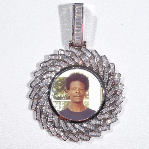 Large 3D Baguette Custom Picture Pendant