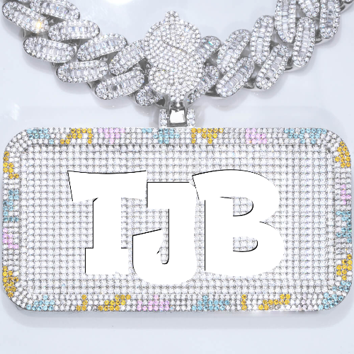 CUSTOM LETTER NECKLACE 3D COLORFUL SQUARE