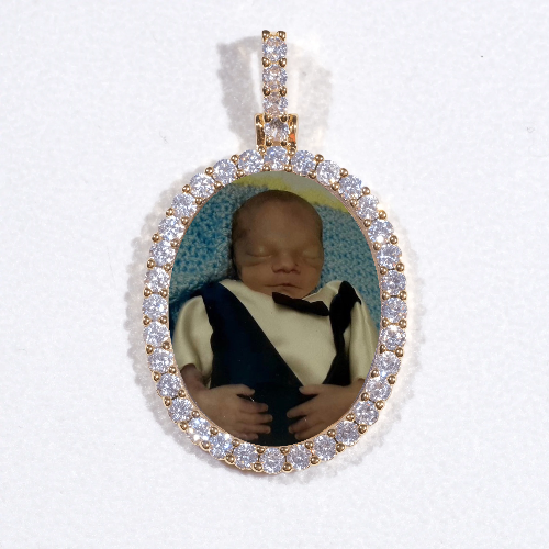 3D Oval Custom Picture Pendant