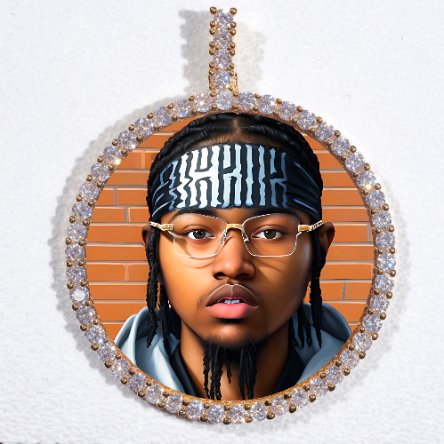 LARGE 3D CIRCLE CUSTOM PICTURE PENDANT
