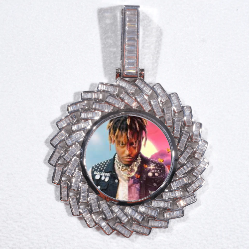 Large 3D Baguette Custom Picture Pendant