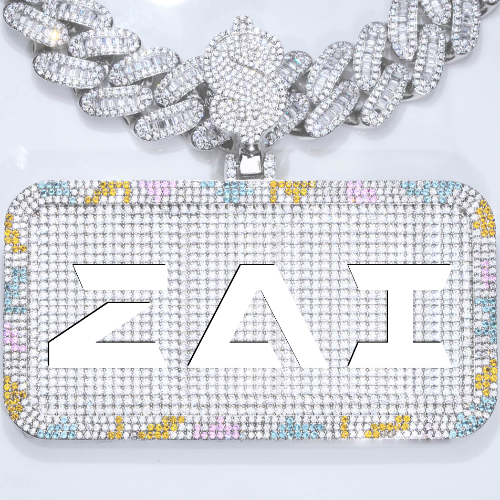 CUSTOM LETTER NECKLACE 3D COLORFUL SQUARE