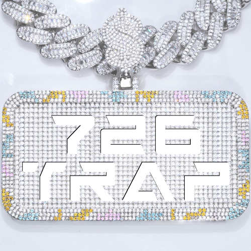 CUSTOM LETTER NECKLACE 3D COLORFUL SQUARE
