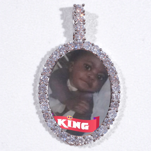 Large 3D Oval Custom Picture Pendant