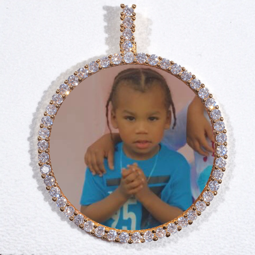 LARGE 3D CIRCLE CUSTOM PICTURE PENDANT