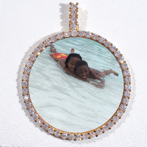 LARGE 3D CIRCLE CUSTOM PICTURE PENDANT