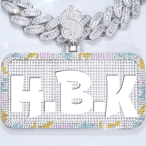 CUSTOM LETTER NECKLACE 3D COLORFUL SQUARE